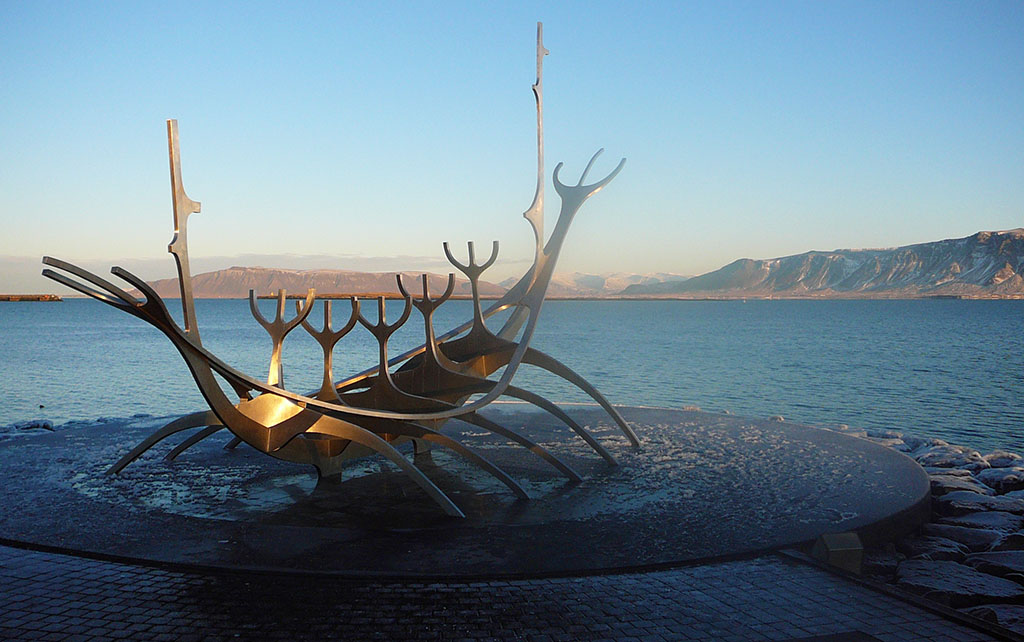 Viking ship sculpture in Reykjavík