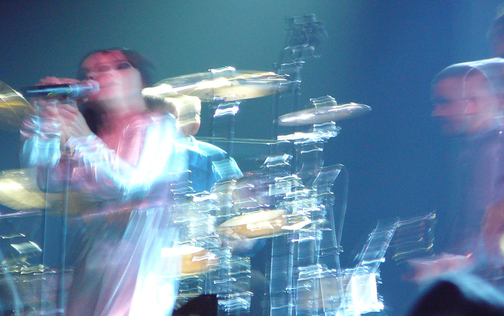 Björk performing with the Sugarcubes